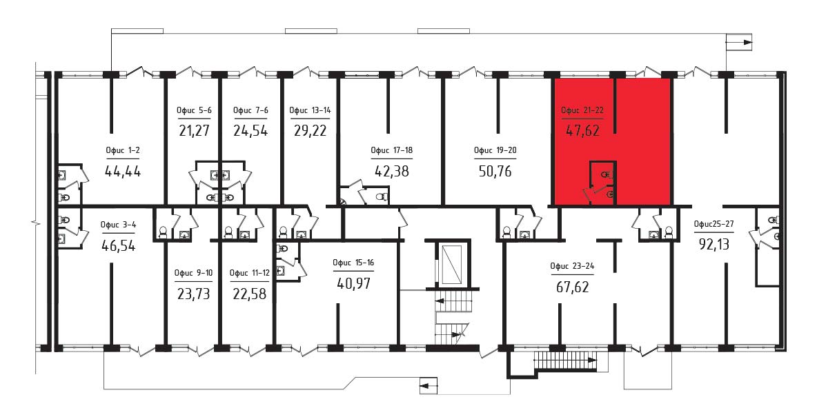 ЖК Яблоневый 3 очередь Нежилое помещение №021-22 1