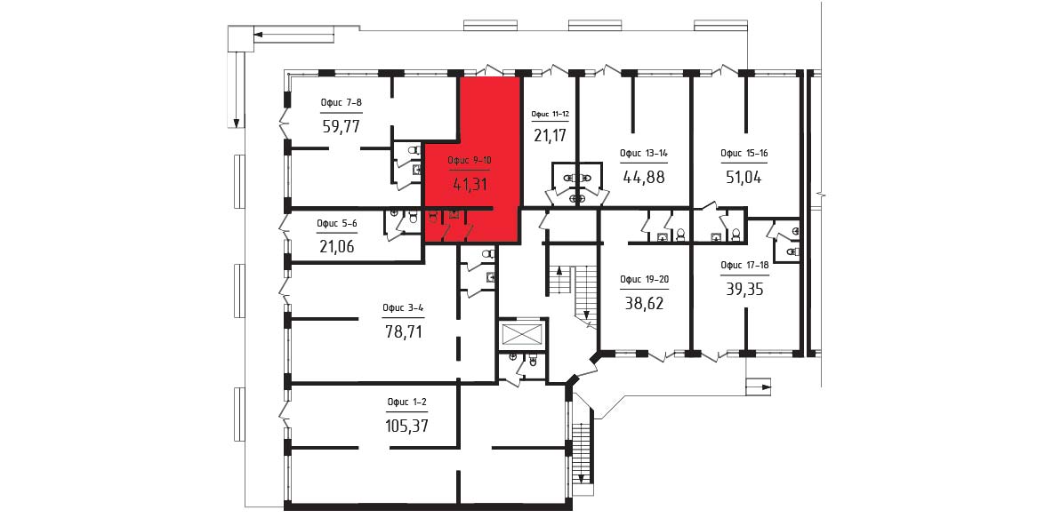 ЖК Яблоневый 3 очередь Нежилое помещение №009-10 1