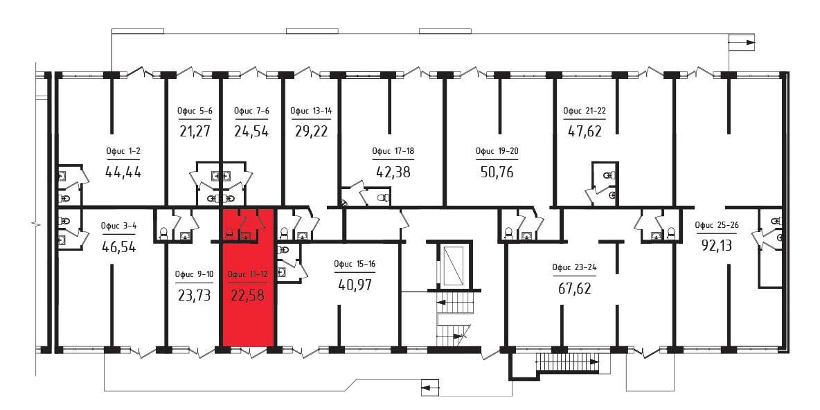 ЖК Яблоневый 3 очередь Нежилое помещение №011-12 1