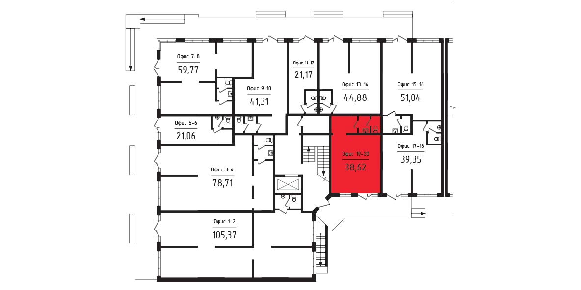 ЖК Яблоневый 3 очередь Нежилое помещение №019-20 1
