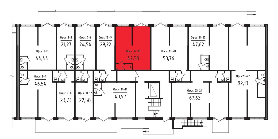 ЖК Яблоневый 3 очередь Нежилое помещение №017-18 1
