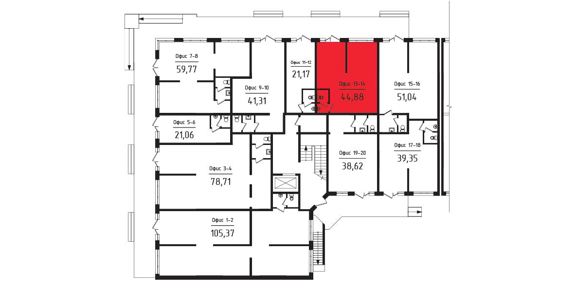 ЖК Яблоневый 3 очередь Нежилое помещение №013-14 1