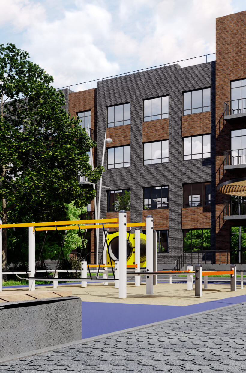 Оборудованные  детские площадки ЖК Экосфера