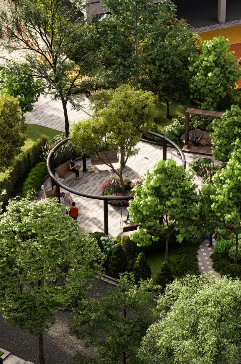 Озеленение и благоустройство ЖК Мега-Победа 3 очередь