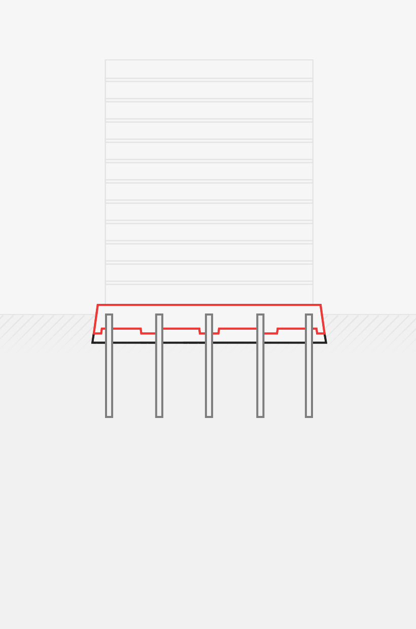 Фундамент — 
монолитная плита 