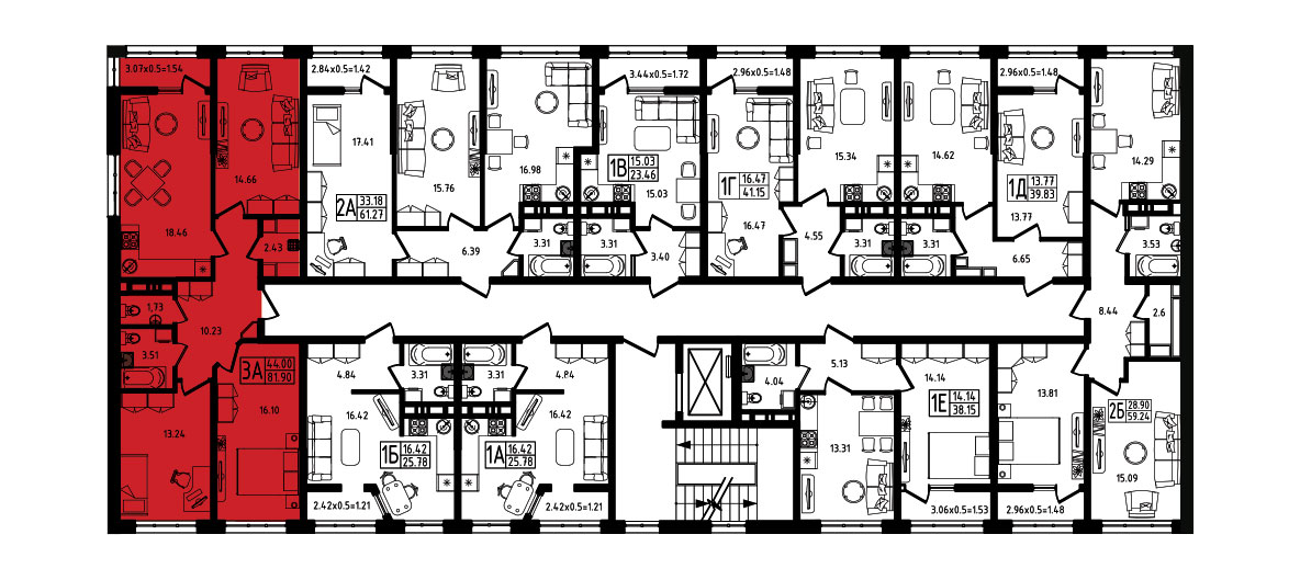 ЖК Яблоневый 3 очередь Квартира №012 1