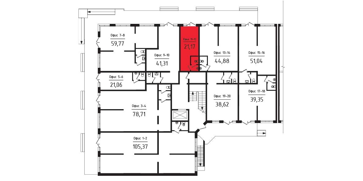ЖК Яблоневый 3 очередь Нежилое помещение №011-12 1