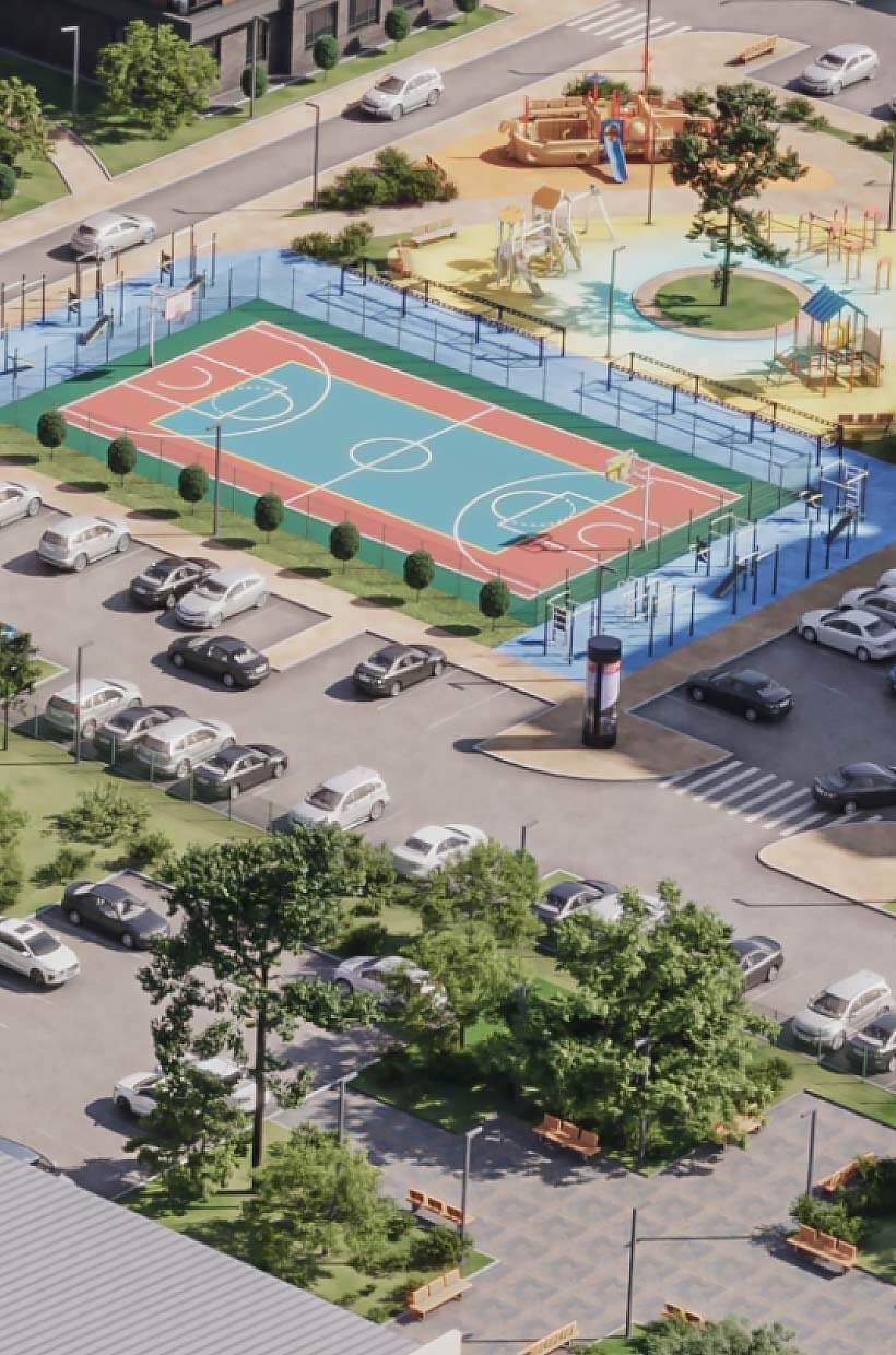 Оборудованные спортплощадки ЖК Суворов