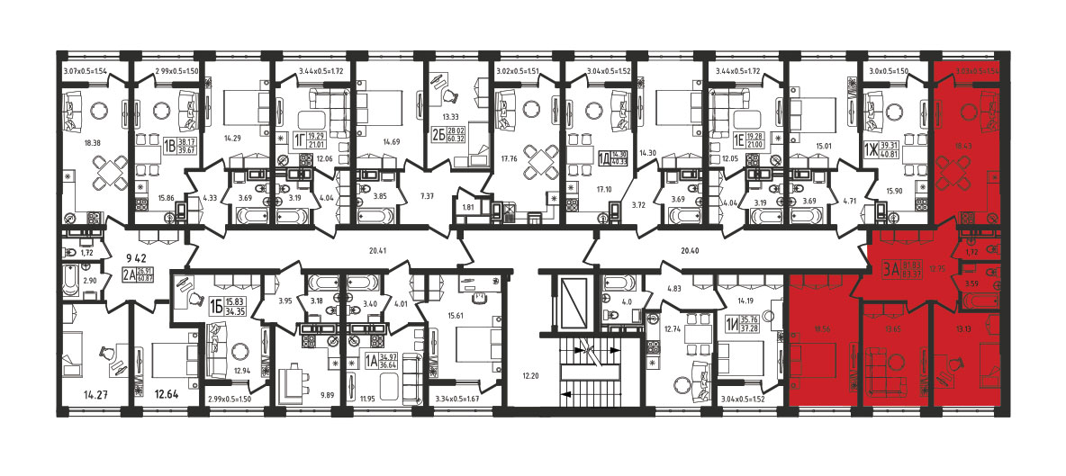 ЖК Яблоневый 3 очередь Квартира №119 1
