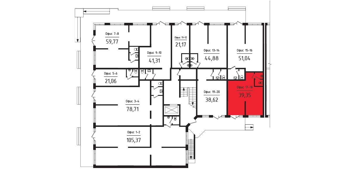ЖК Яблоневый 3 очередь Нежилое помещение №017-18 1