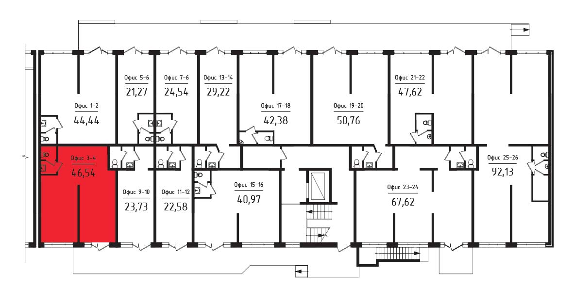 ЖК Яблоневый 3 очередь Нежилое помещение №003-4 1