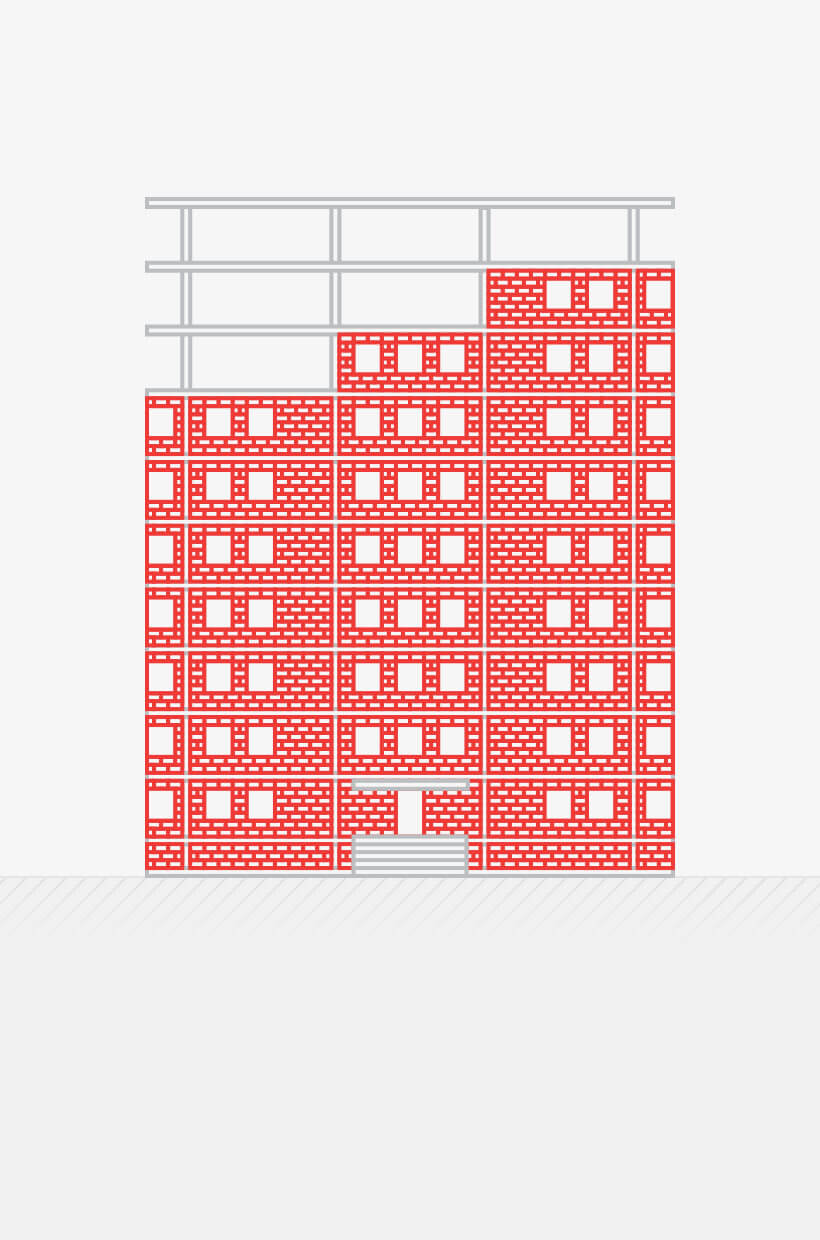 Монолит-кирпичная 
конструкция