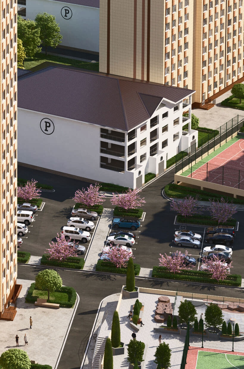 Шесть крытых охраняемых парковок ЖК Мега-Победа